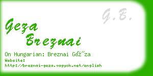 geza breznai business card